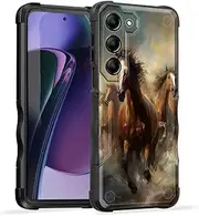 [EFGWSDER] for Galaxy S23 Plus Case,[Dual Layer][10 FT Military Grade Drop Protection] [Non-Slip] Heavy Duty Shockproof Case for Samsung Galaxy S23 Plus 6.6" 2023,Running Horse