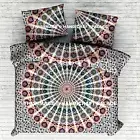 White Mandala Duvet Cover Queen Indian Quilt Bohemian Throw Ethnic Doona Cover