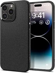 [Spigen] Liquid Air Case Designed for Apple iPhone 14 Pro (2022)[6.1-inch] Soft TPU Armor Slim Cover - Black