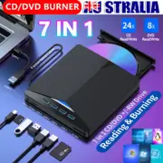 External CD DVD Drive Type C USB 3.0 Disc Player Burner Writer For Laptop PC Mac