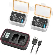 Coyktonty Battery Charger/Battery Set for NP-FW50/ZV-E10/S-ony A6000/A6100/A6300/A6400/A6500/A5100,Quick Charger with USB-C Charging Cable (Charger+2 Battery)