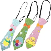 [ULDIGI] 3pcs Easter Tie Christmas Stocking Wands Rabbit Egg Ties Figurine Ties Conical Bung Glitter Ties Gold Trophy Bunny Statues Clothing Ties Stuffed Decorations Felt