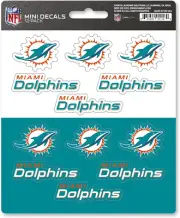 Promark NFL Miami Dolphins Decaldecal Set Mini 12 Pack, Team Colors, One Size...