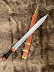 HISTORICAL ROMAN MAINZ GLADIUS SWORD 30" HANDMADE C45 STEEL ROSE WOOD HANDLE