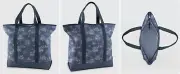 NWT Johnnie-O Blue Palm Print Zip Tote Bag