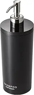 Yamazaki 2929 Tower Shampoo Dispenser Contemporary Bottle Pump for Shower, Round, Black & Silver