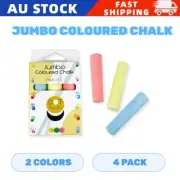 12 x Jumbo Coloured Chalk Sticks Sidewalk School Teaching Drawing Art Children