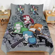 a1289 Castle Crashers Duvet Cover Set, 3 Piece Bedding Set 86x70" Double Sided Printing Decorative Comforter Cover Set (1 Duvet Cover + 2 Pillow Shams