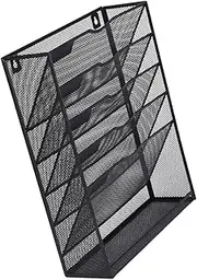 SEWACC Office Wall Organizer Wall Mounted Mesh File Rack Door Folder Holder Sleek Metal Design Space Saving