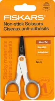 Fiskars Non-Stick Detail Scissors 5"-5" Micro-Tip 5A002JV8-1GLCN