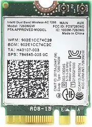 Intel 7260NGW.NGFF Dual Band Wireless-AC 7260 M.2 NGFF WiFi Bluetooth 4.0 Network Card