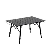 [CosyCamp] Mobi Garden Aluminum Roll Table: Adjustable Height | Cosy Camp, Black L-Size