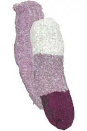 MUK LUKS Set of 2 Shea Butter Faux Shearling Cabin Socks Purple