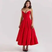 Summer Formal Occasion Strapless Dress Sexy Elegant Fit and Flare Bir