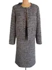 NWT ST. JOHN Knits Subtle Plaid Tweed Jacket Blazer Skirt Suit sz 14 $2190
