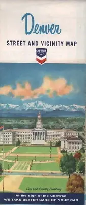 1965 Chevron Road Map: Denver NOS