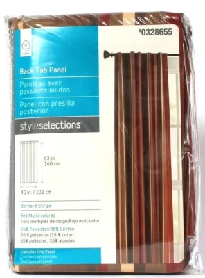 1 Home Style Selections 0328655 Bernard Stipe 40" X 63" Red Multi Color Panel