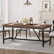 [YITAHOME] 70.8" Large Kitchen Dining Room Table for 6-8 People, Rustic Brown Farmhouse Industrial Wood Style Rectangle Apartment Dinning Room Dinette Tables for Eating Dinner
