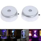 4 LED Round Luminous Light Base Stand Holder for Cocktail Crystal Glass -h-