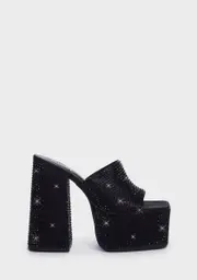 [Shellys London] Black Sagittarius Diamante Platform Mules