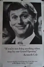 DAN QUAYLE KENNETH COLE 1980'S ORIGINAL ADVERTISING POSTER