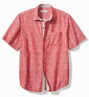 Tommy Bahama Coconut Point Fleur De Geo IslandZone Shirt, Boomerang Red, 2XL