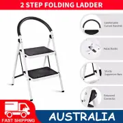 2 Step Ladder Folding Stool Heavy Duty Capacity Industrial Lightweight 150kg