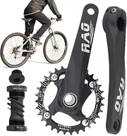 Bike Crank - 170mm Hollow Integrated Bike Single Speed Crankset - Aluminum Alloy Narrow Wide Chainring with Bottom Bracket for Mountain Biking