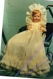 11-12"ANTIQUE VINTAGE BABY DOLL CHRISTENING GOWN DRESS UNDERWEAR BONNET PATTERN