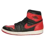 NIKE 耐吉 球鞋 休閒鞋 AIR JORDAN 喬丹 BRED 高筒 黑色 紅色 HIGH 27CM 日本直送 二手