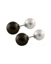 Splendid Pearls Silver 10-14mm Shell Pearl Drop Earrings