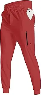 [YOVVI] Men's Athletic Joggers with Zipper Pockets Stretch Track Pants Workout Running Gym Golf Sweatpants for Men