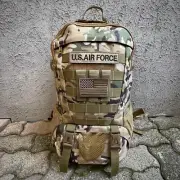 U.S. AIRFORCE Military Camouflage Camo 35L Backpack Removable Patches 17" Laptop