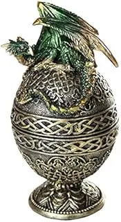 [Pacific Giftware] Dragon Protector of The Golden Celtic Egg Orb Sculptural Box Collectible 6.5H