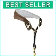 Premium Brown Leather Saxophone Strap with Breathable Padding - For Alto/Tenor