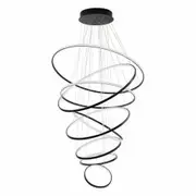 Vencha Crown 8 Ring 160W LED Pendant - Black - 5000K