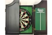 PRO STAR Dart Board Set SOLID WOOD Black Ash Cabinet