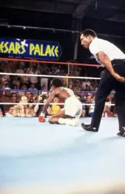 Michael Olajide Kneels On The Canvas After Being Knocked Down OLD BOXING PHOTO