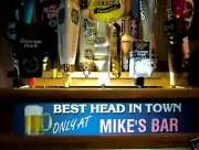 Lighted BEER Tap handle holder 18 PLACE bar sign BEST HEAD IN TOWN PERSONALIZED