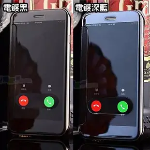 蘋果 iPhone 6 7 8 PLUS i6s i7+ 5S/SE 電鍍鏡面皮套 手機殼 免翻蓋視窗皮套保護殻 手機套