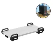 Nevenka CPU Stand Computer Tower Stand Holder with Locking Caster Wheels-Walnut