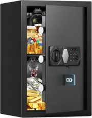 3.2 Cub Large Fireproof Safe for Home Use, Digital Security Home Safes Water and