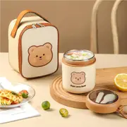 304 Stainless Steel Breakfast Cup Soup Cup with Lid Spoon Insulation Bag