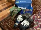 New Farm Rio Womens 8 Monstera Leaf Anatomic Slides Sandals Black And White NWT