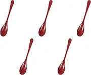 Set of 5 [A] Mini Multi-Use Spoons Vermilion Coating (5.0 x 1.1 inches (12.8 x 2.7 cm) | Lacquerware Spoons, ABS Resin, Setomonohonpo