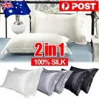 2X Mulberry Silk Pillow Case Cover Protector Cushion Pillowcase Bed Soft Bedding