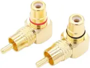 RCA Gold-Plated Right Angle Adapter 2-Pack 90 Degree Connector
