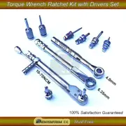 Dental Implant Torque Wrench Ratchet Kit 10-70NCM 4.0mm&6.35 with Drivers Set