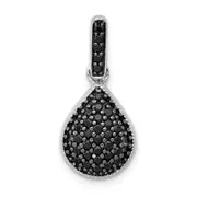 14k White Gold 1/4ct. Black Real Diamond Teardrop Pendant