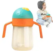 Training Cup with Straw Lid,Weighted Straw Babies Water Drinking Cup | Spill Proof Shatterproof Training Water Drinking Cup for New Year Birthday